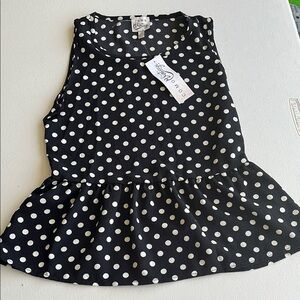 Como Vintage Black and White Sleeveless Crew Neck Top